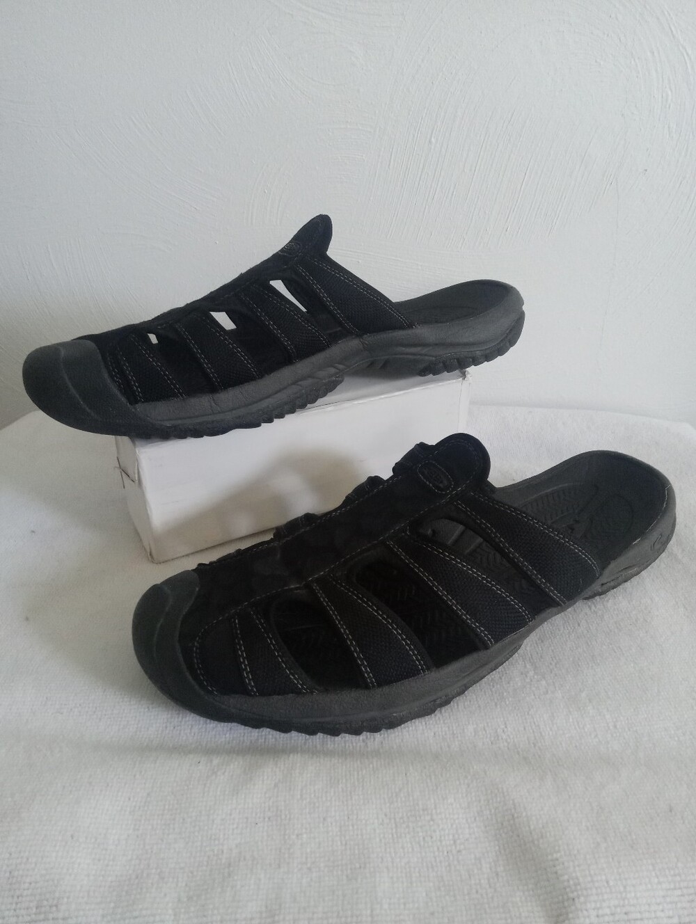 MENS KEEN ARUBA ll SPORT SANDALS SLIDES SLIP ON Black Sz 13 ....EUC